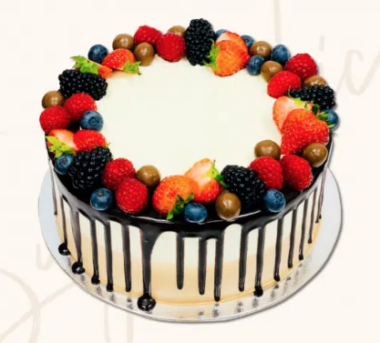 Choco Drip Mixed Berry Fresh Fruit Cake