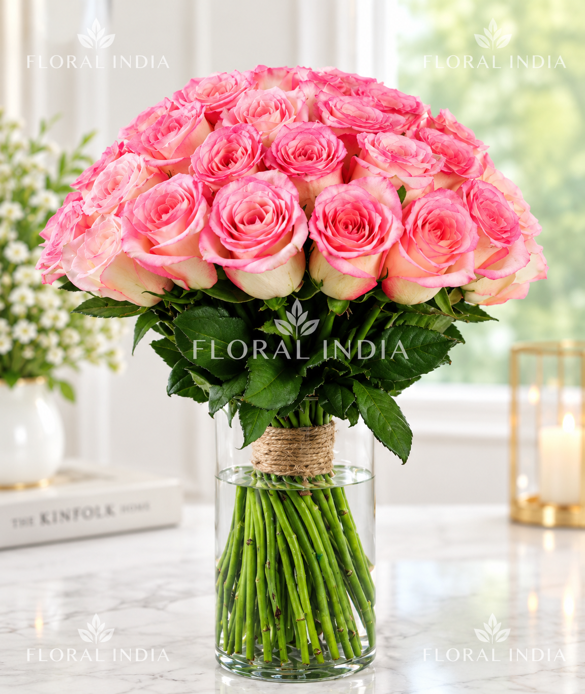 Roses On A Lush Green Bed