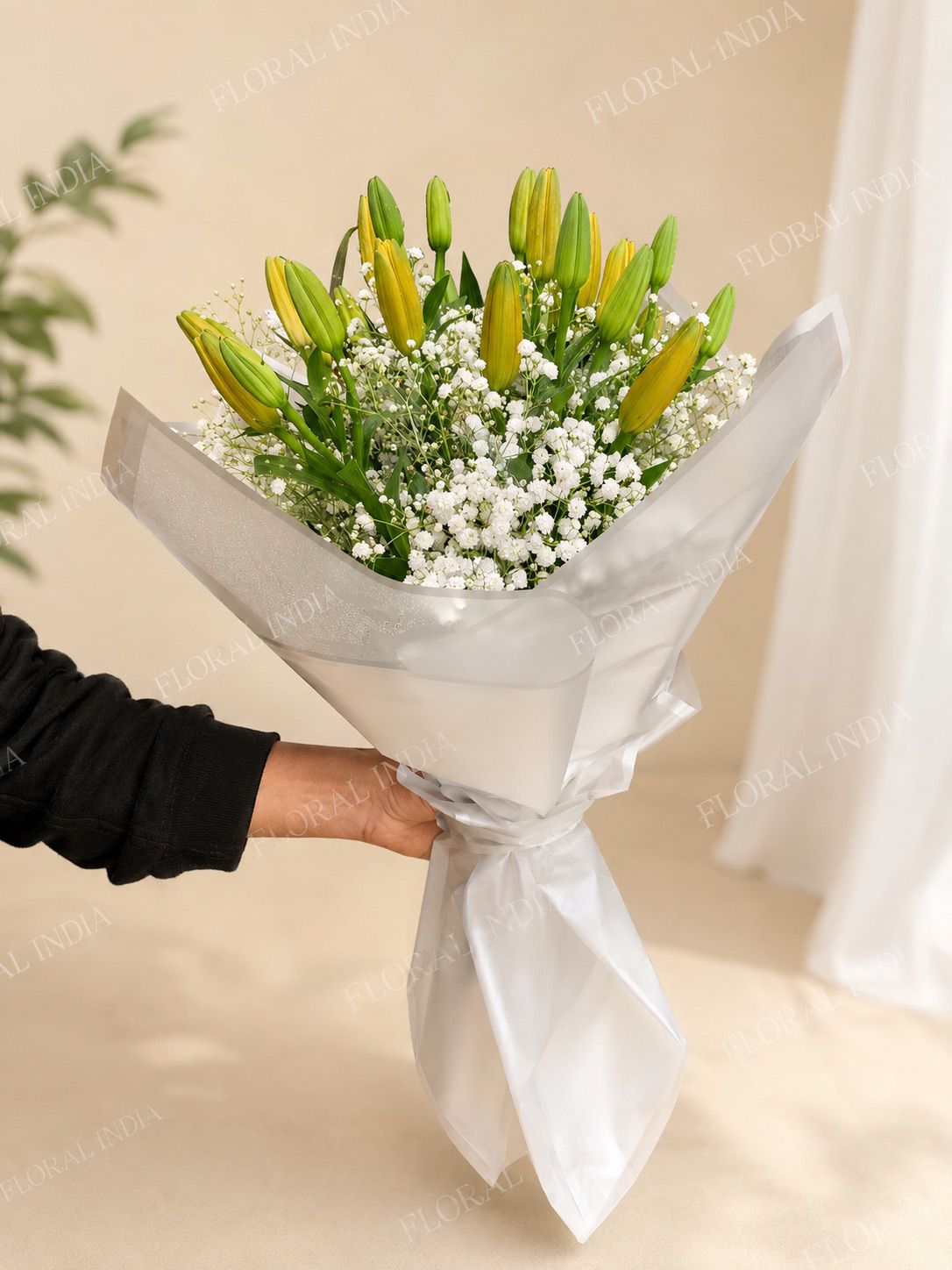 The Exotic Yellow Asiatic Lilies Bouquet