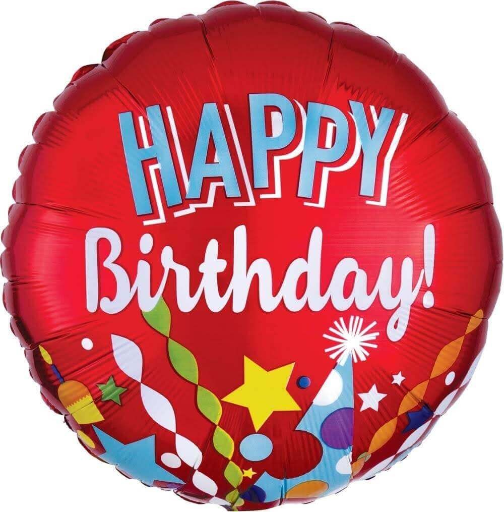 Round shaped red foil balloon