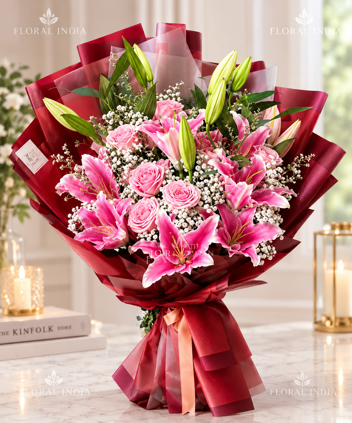 Pink Lily & Rose Luxury Bouquet