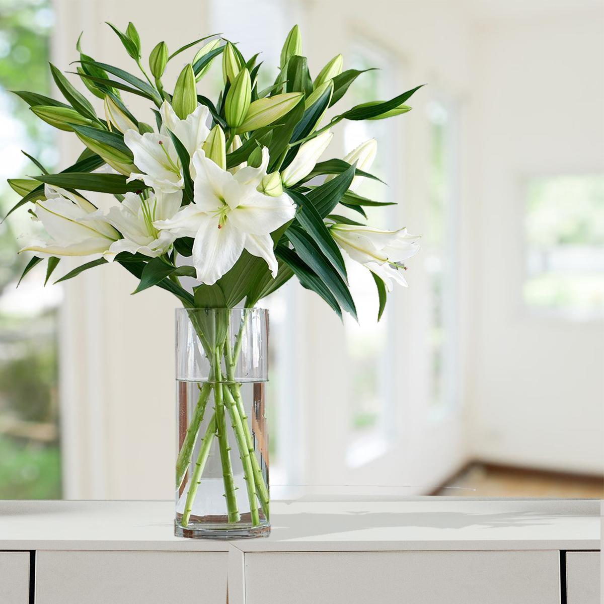 The Serene White Lilies Bouquet