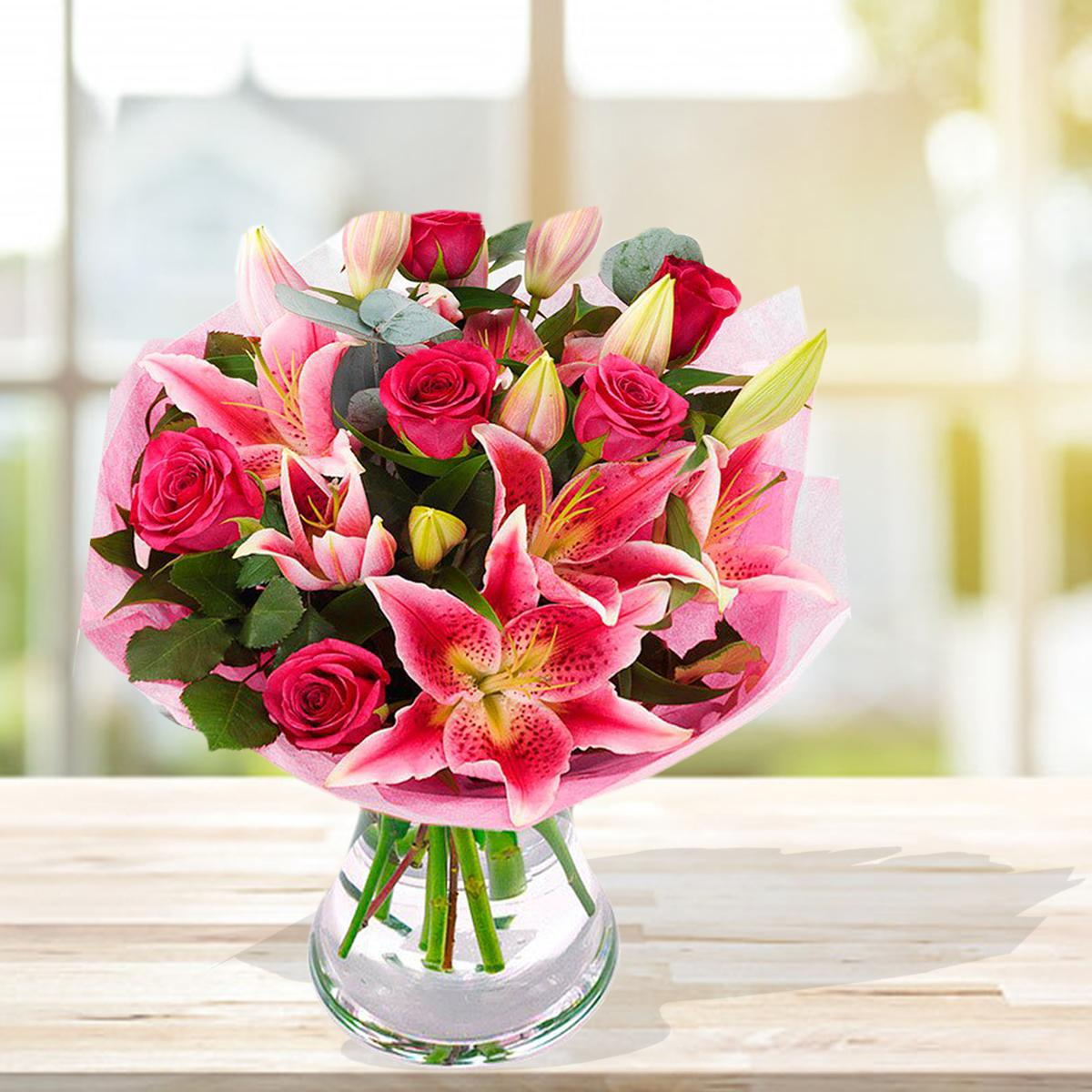 The Spring In A Glass Vase Bouquet