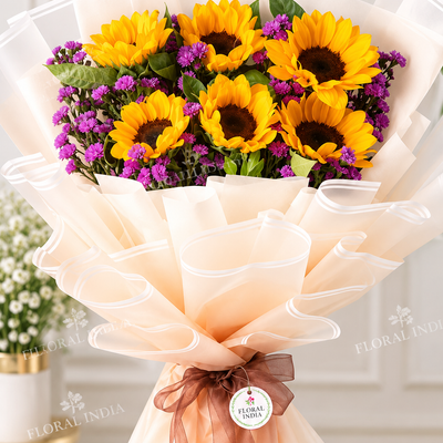 Sunny Purple Delight Bouquet