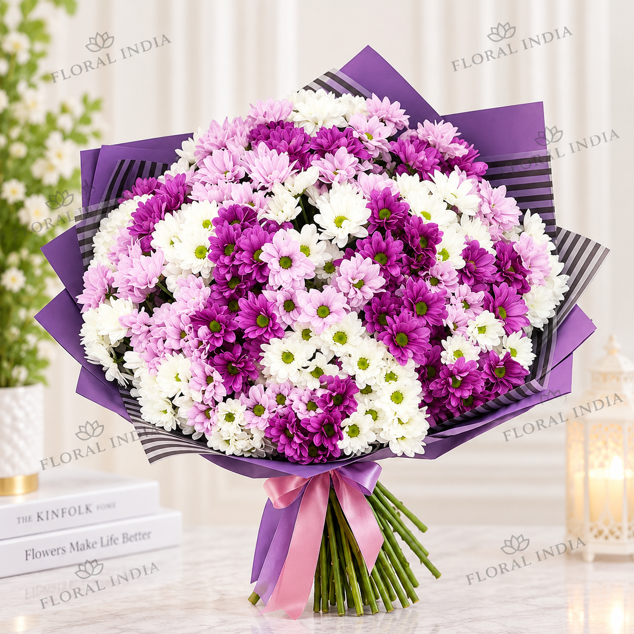 oyal Purple & Pink Chrysanthemum Bouquet