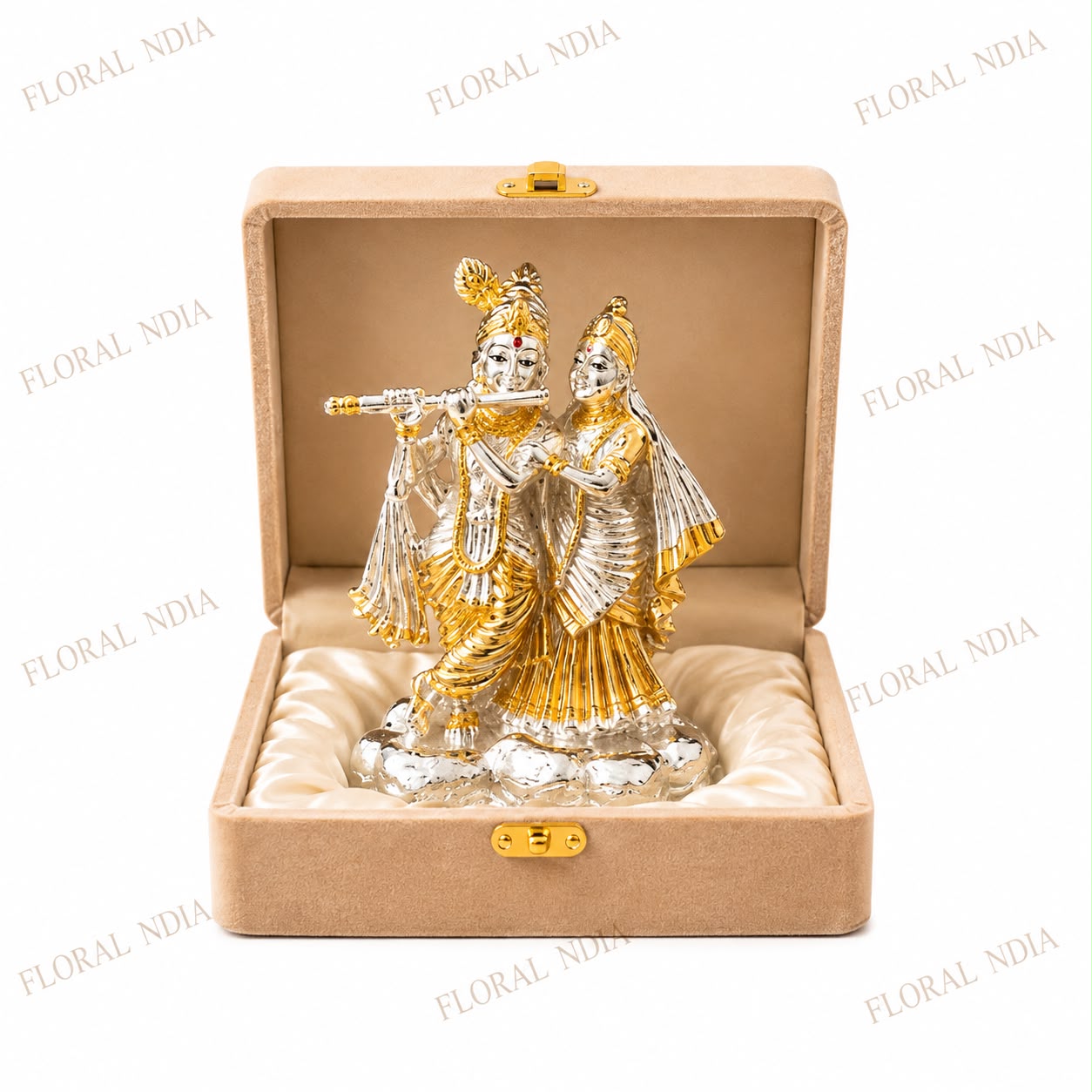 Gold Plated Radha Krishna Idol