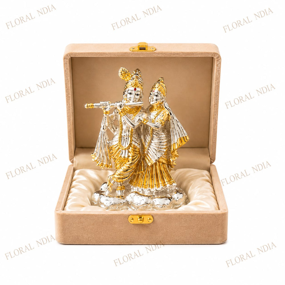Gold Plated Radha Krishna Idol