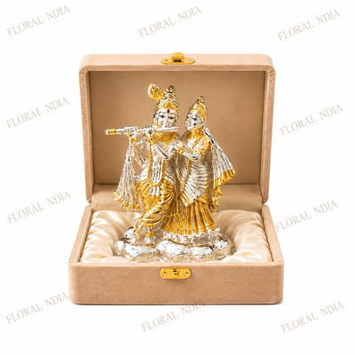 Gold Plated Radha Krishna Idol