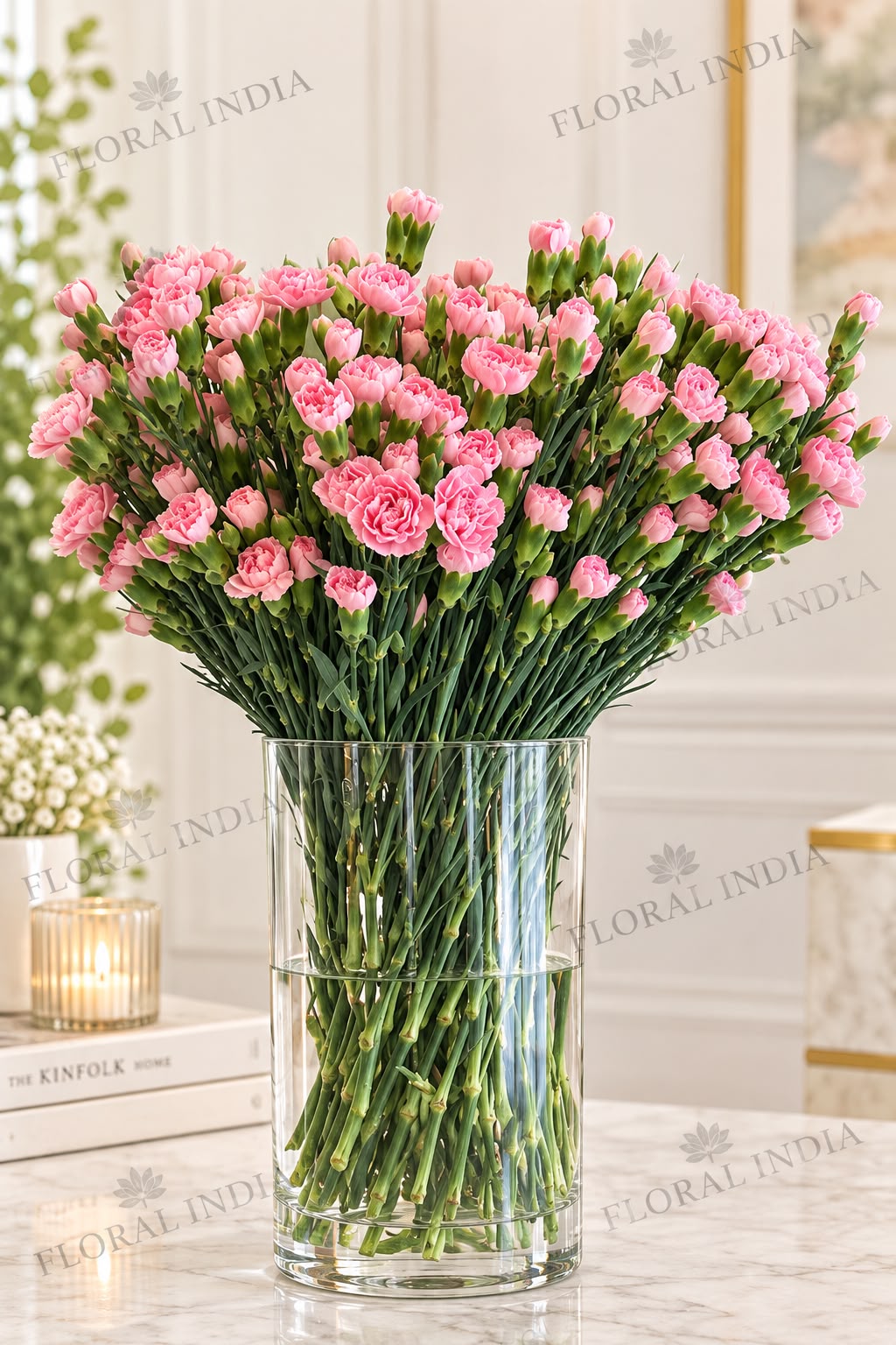 Pink Carnation Bloom Vase