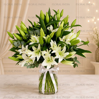 Elegant Ivory Lily Bouquet