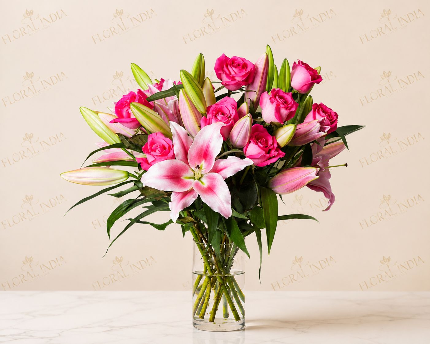 Blush Lily Glass Elegance