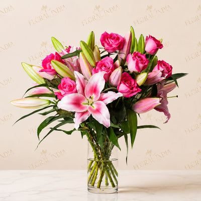 Blush Lily Glass Elegance