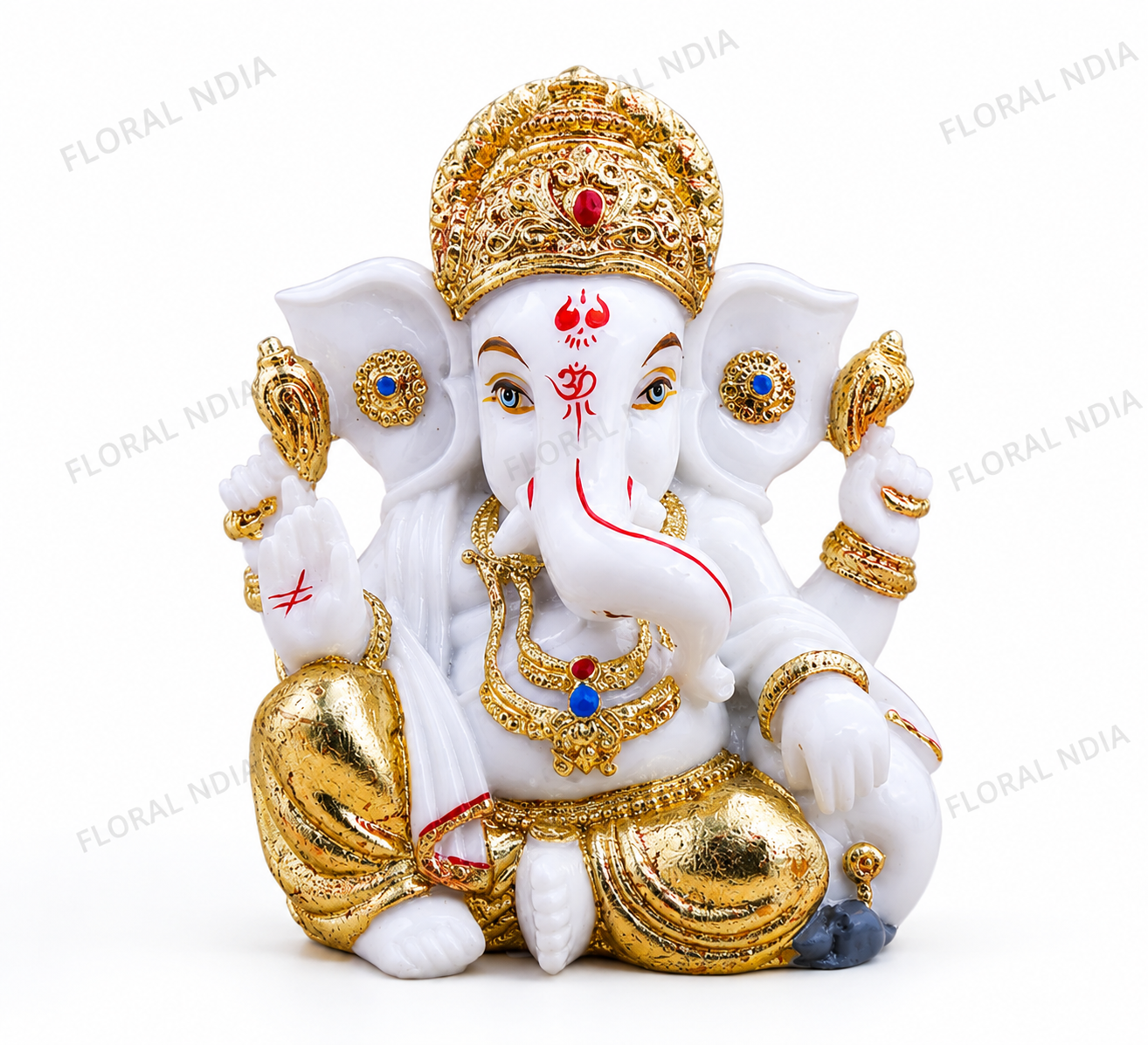 Elegant Lord Ganesha Idol with Golden Detailing