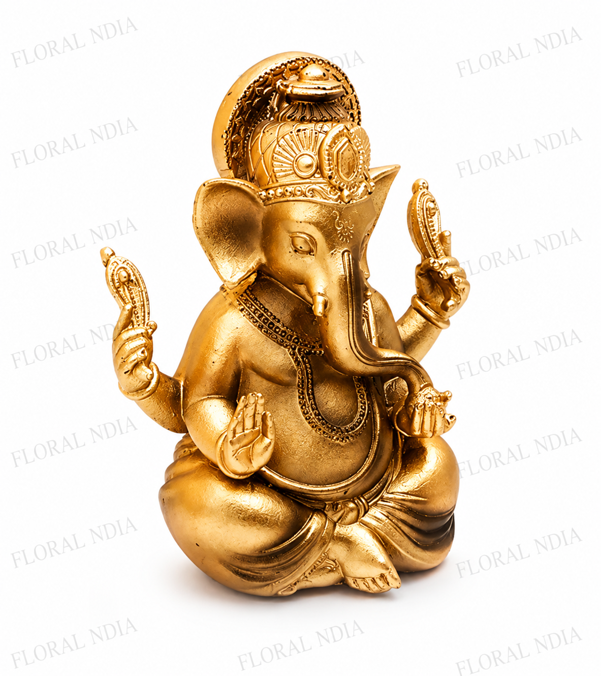 Lord Ganesha Idol with Golden Embellishments