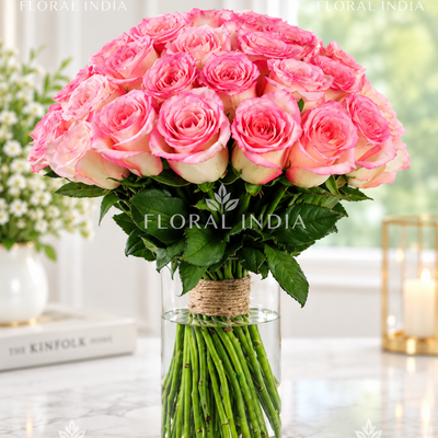 Roses On A Lush Green Bed