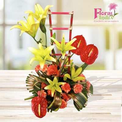 Exotic Asiatic Lilies, Antheriums & Carnations Bouquet