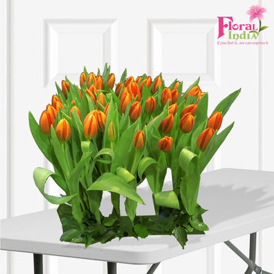 The Bed Of Orange Oriental Lilies Bouquet