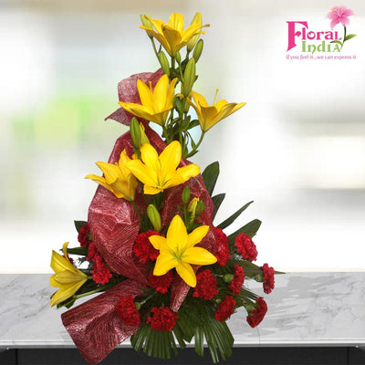The Beaming Asiatic Lilies & Carnations