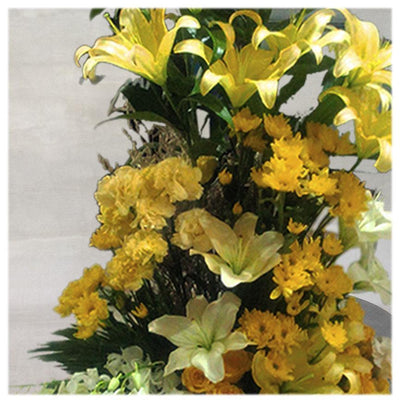 The Bouquet Of Oriental Lilies, Daisies, Orchids & Carnations