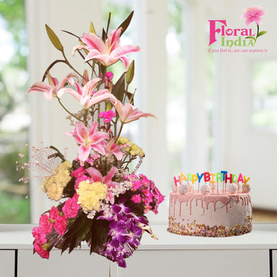 The Fuscia Fusion Birthday/Valentine Gift Set(Cake additional)