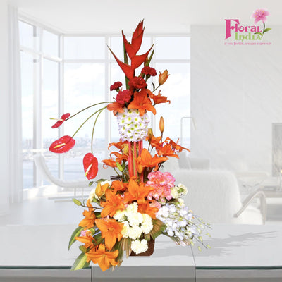 The Tropical Delight with Carnations, Orchids & Lilies