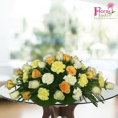 The Fresh as A Lemon Carnation & Roses Bouquet