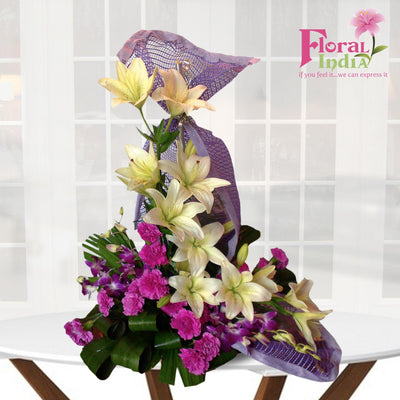 The Lavendar Touch with Lilies & Orchids