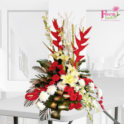 The Gorgeous Golden Bouquet with Lilies & Orchids