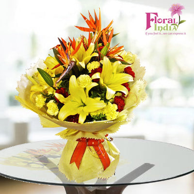 The Dusk With Carnations & Lilies Bouquet