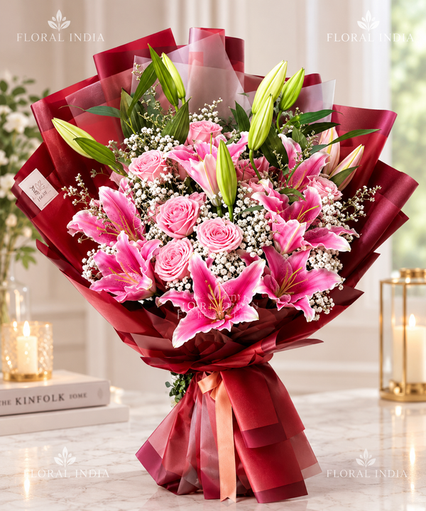 Pink Lily & Rose Luxury Bouquet