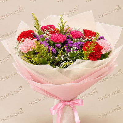 Colorful Carnation Celebration Bouquet