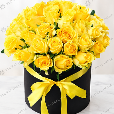 Golden Sunshine Yellow Rose Box