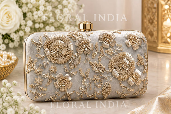 Embellished Embroidered Clutch Purse