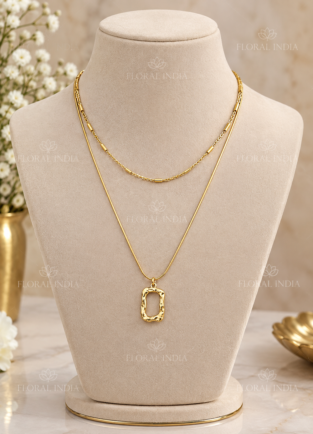 Elegant Gold-Plated Layered Necklace