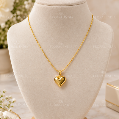 Gold-Plated Heart Pendant Minimal Necklace