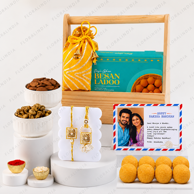 Personalised Royal Rakhi Mithai & Dry Fruit Crate