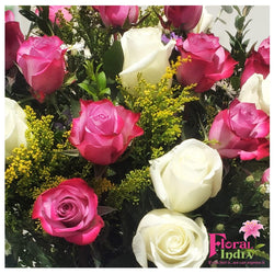 A Bouquet of Pink & White Roses Curated Specially For You
