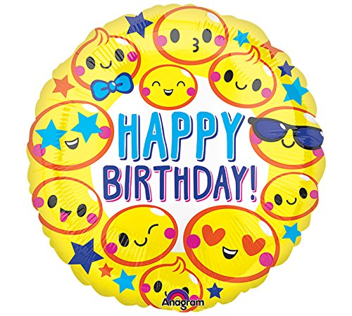 Emojis printed yellow foil balloon