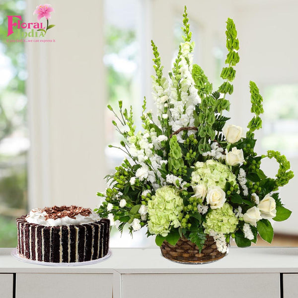 Pristine White Hydrangeas & Roses Bouquet