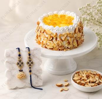 Rakhi Set with Pineapple Cake