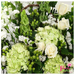 Pristine White Hydrangeas & Roses Bouquet