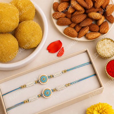 Royal Meenakari Rakhi Gift Set