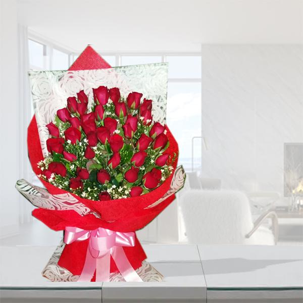 The Majestic Red Roses Bouquet