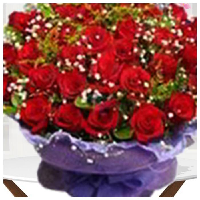 The Pearly Red Bouquet of Roses