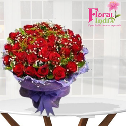 The Pearly Red Bouquet of Roses